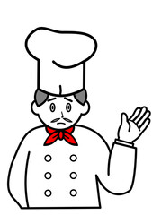 困った顔の西洋人シェフ