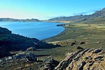 Iceland-view of Kleifarvatn lake on the southern peninsula Reykjanes