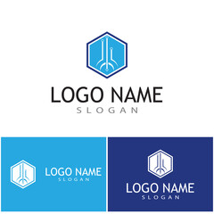 Naklejka premium Circuit Logo Template vector illustration icon design