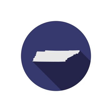 recommend clip art: Tennessee state map circle with long shadow