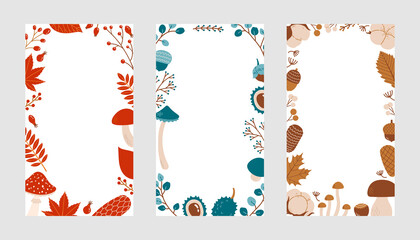 Autumn colors flat design vector background fall 