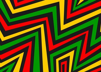 Abstract background with gradient illusion line pattern and with Jamaican color theme - obrazy, fototapety, plakaty