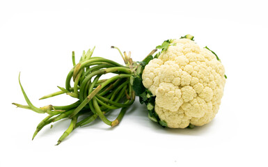 mixed vegetable over on white background.