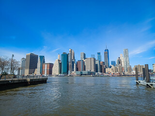new york city skyline with skyscrapers 