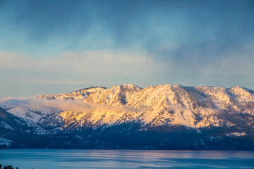 Winter landscape in Tahoe Lake, United States Of America