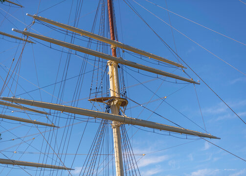 Rig Details Of The Hostel Af Chapman A Full Rigged Sail Ship A Sunny Summer Day In Stockholm