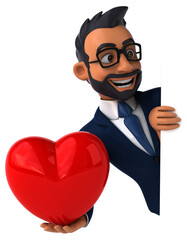 Fun 3D cartoon illustration of an indian businessman