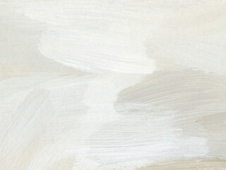 Abstract art background with paint brush strokes. Artistic hand painted texture in neutral white colors