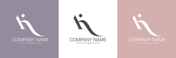 K letter monogram. Elegant luxury K logo. Calligraphic style. Vector design. Luxurious linear creative monogram.