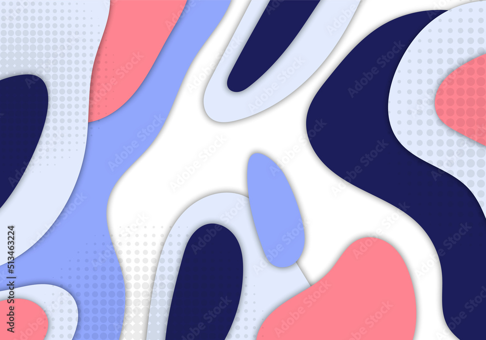 Poster abstract colorful template design decorative artwork. overlapping design minimal halftone background