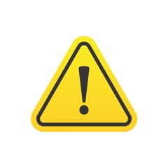 Attention Sign or Warning Caution Exclamation Sign, Danger Vector Yellow Triangle Stock Vector Illustration