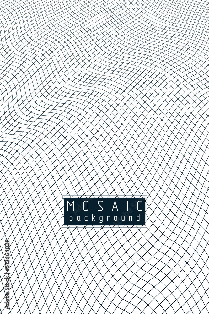 Poster abstract 3d linear mesh vector background, abstract dimensional lattice surface illustration.