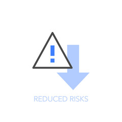 Simple visualised reduced risks symbol. Easy to use for your website or presentation.