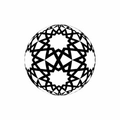 Sphere with geometric ornament. Vector illustration.