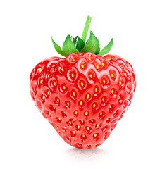 Single strawberry berry isolated on white background