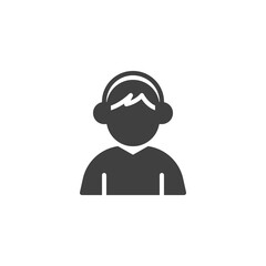 Listening music vector icon
