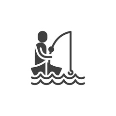Boat fishing vector icon