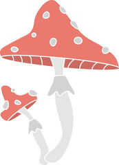 isolated illustration of different mushroom patterns nature  icon