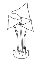 simple vector illustration with mushrooms