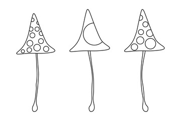 simple vector illustration pattern with mushrooms