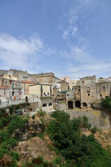 Fototapeta na wymiar Panoramic view of the old houses of Irsina in Basilicata, region of southern Italy.