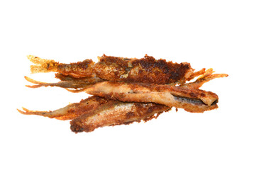 fried fish isolated on white background