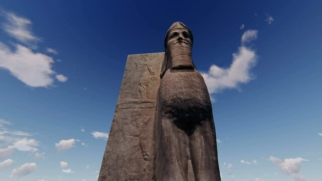 4K Ancient Sumerian Statue animation.4K 3840&times;2160.10 Second Long.