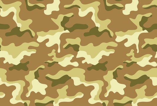 Camouflage military pattern, seamless texture, sand army background disguise