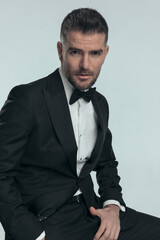 sexy fashion model giving a deep look at the camera