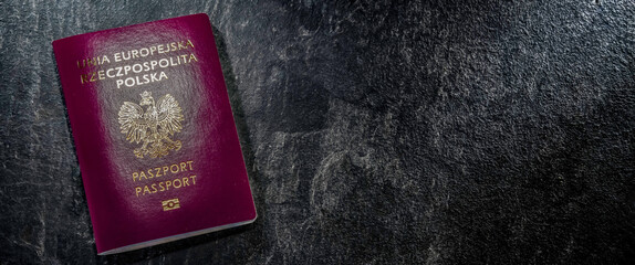 Composition with Polish passport. EU personal identification