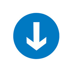 down or back arrow icon with simple design
