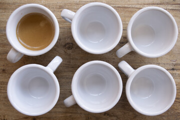 Obraz na płótnie Canvas series of cup espresso