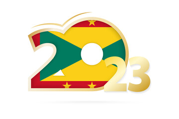 Year 2023 with Grenada Flag pattern.