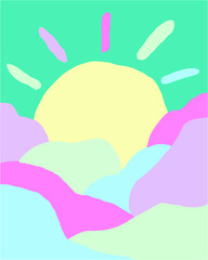 Colorful happy and cheerfull concept suit for poster