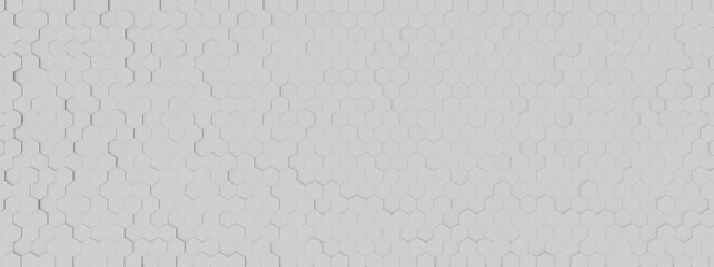 Hexagon white background, modern textured border pattern. 3d render