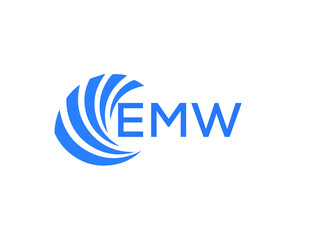 EMW Flat accounting logo design on white background. EMW creative initials Growth graph letter logo concept. EMW business finance logo design.
