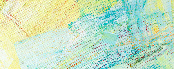 Abstract multicolor background with impasto textures. Brushstroke of acrylic painting close-up. Colorful thick paint texture banner design, template social media creative backdrop, cover, poster.