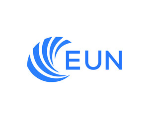EUN Flat accounting logo design on white background. EUN creative initials Growth graph letter logo concept. EUN business finance logo design.
