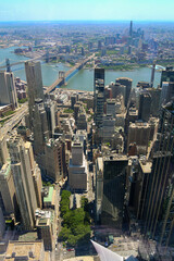 Aerial View of Brooklyn, the Brooklyn Bridge and the Manhattan Bridge