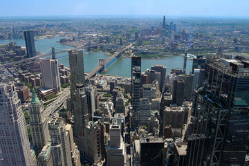 Aerial View of Brooklyn, the Brooklyn Bridge and the Manhattan Bridge