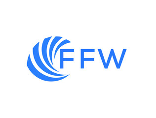FFW Flat accounting logo design on white background. FFW creative initials Growth graph letter logo concept. FFW business finance logo design.
