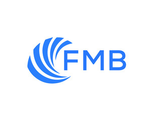 FMB Flat accounting logo design on white background. FMB creative initials Growth graph letter logo concept. FMB business finance logo design.
