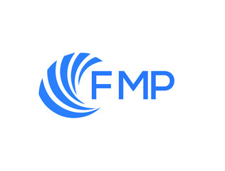 FMP Flat accounting logo design on white background. FMP creative initials Growth graph letter logo concept. FMP business finance logo design.
