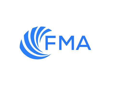 FMA Flat accounting logo design on white background. FMA creative initials Growth graph letter logo concept. FMA business finance logo design.
