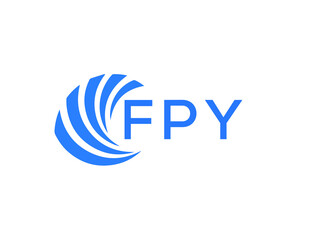 FPY Flat accounting logo design on white background. FPY creative initials Growth graph letter logo concept. FPY business finance logo design.
