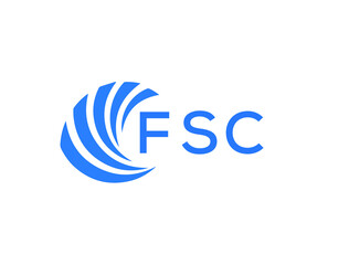FSC Flat accounting logo design on white background. FSC creative initials Growth graph letter logo concept. FSC business finance logo design.
