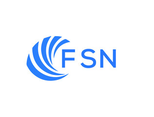 FSN Flat accounting logo design on white background. FSN creative initials Growth graph letter logo concept. FSN business finance logo design.
