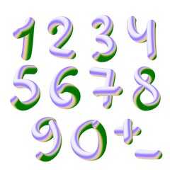 Set with numbers for stickers and cards and kids and shops and hobbies and school