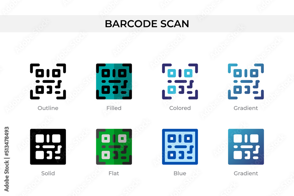 Aufkleber barcode scan icon in different style. barcode scan vector icons designed in outline, solid, colored,