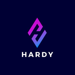 Letter H logo template. Unique modern creative logotype. Vector icon.
